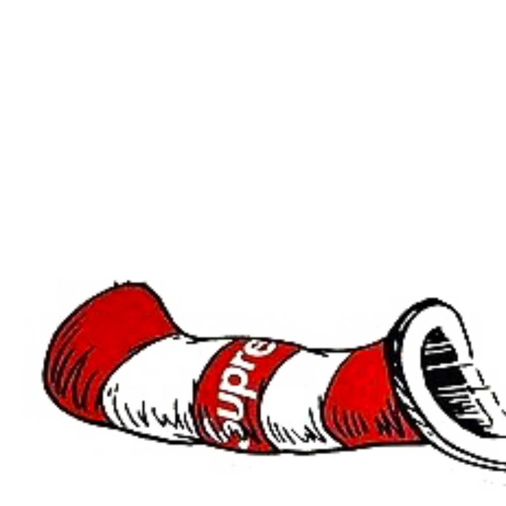 Authentic Supreme Cat in the hat hat box logo sticker and supreme single